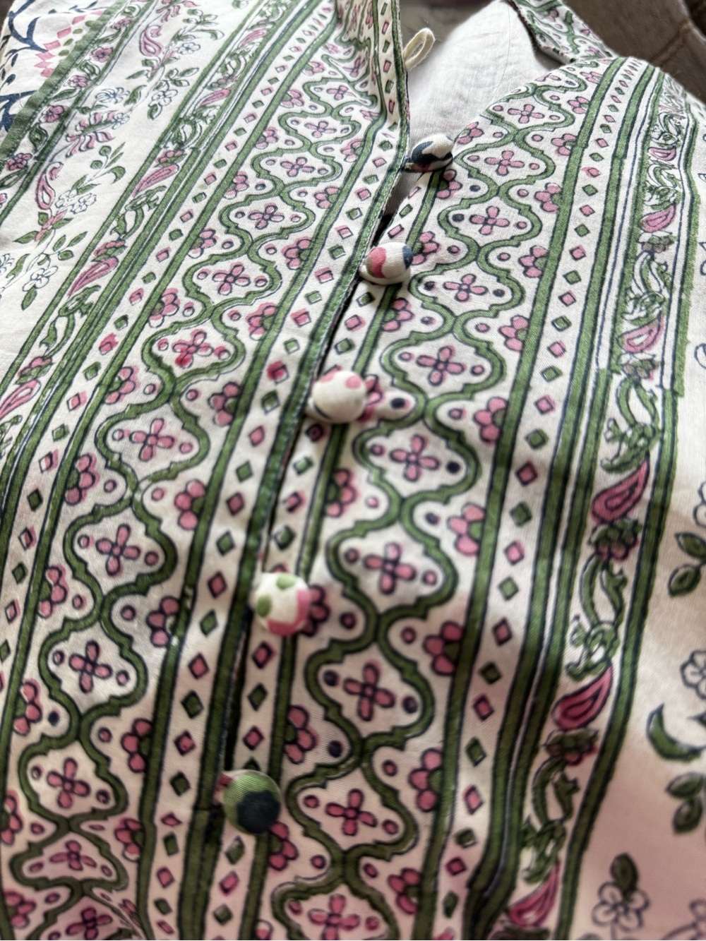 NWOT Anthropologie Sue Sartor Bangalore Tunic Top 1X White Floral Anthro Boho - Picture 13 of 15